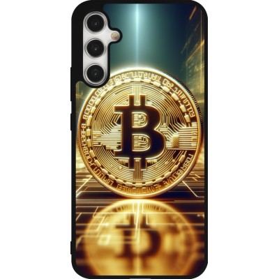 Coque Samsung Galaxy A34 5G - Silicone rigide noir Bitcoin Standing