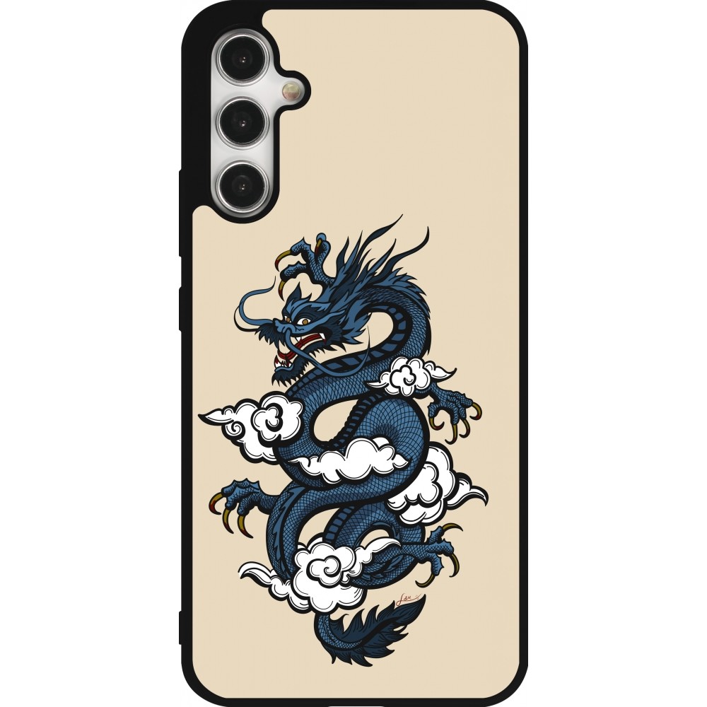 Samsung Galaxy A34 5G Case Hülle - Silikon schwarz Blue Dragon Tattoo