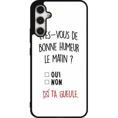 Coque Samsung Galaxy A34 5G - Silicone rigide noir Bonne humeur matin