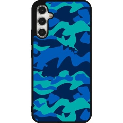 Coque Samsung Galaxy A34 5G - Silicone rigide noir Camo Blue