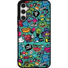 Coque Samsung Galaxy A34 5G - Silicone rigide noir Cartoons old school