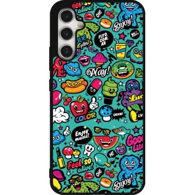 Coque Samsung Galaxy A34 5G - Silicone rigide noir Cartoons old school