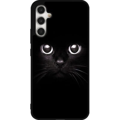 Coque Samsung Galaxy A34 5G - Silicone rigide noir Cat eyes