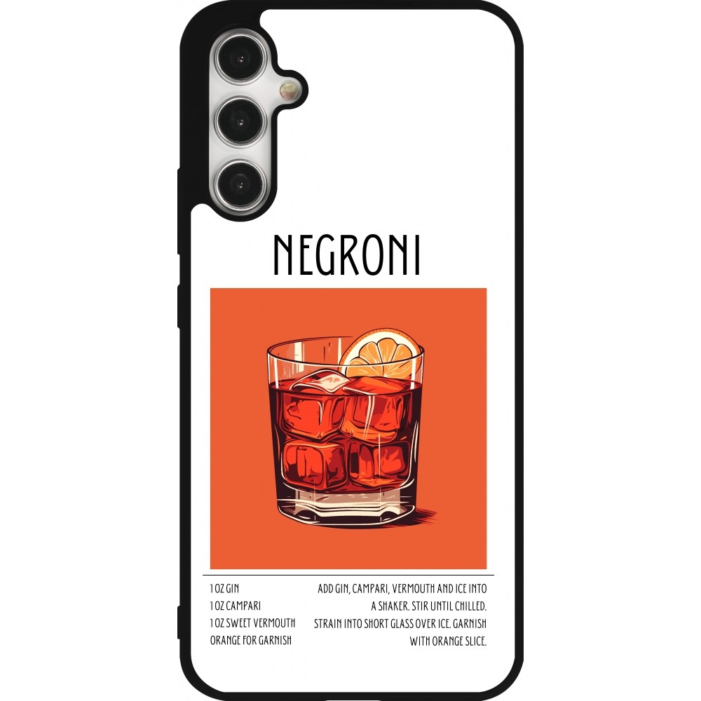 Coque Samsung Galaxy A34 5G - Silicone rigide noir Cocktail recette Negroni