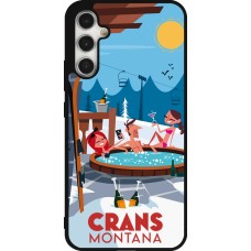 Coque Samsung Galaxy A34 5G - Silicone rigide noir Crans-Montana Mountain Jacuzzi