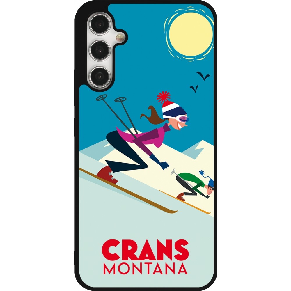 Samsung Galaxy A34 5G Case Hülle - Silikon schwarz Crans-Montana Ski Downhill