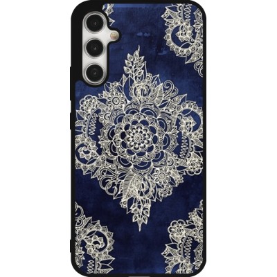 Coque Samsung Galaxy A34 5G - Silicone rigide noir Cream Flower Moroccan