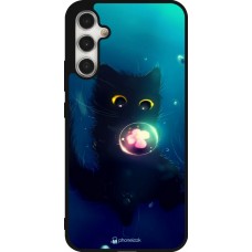 Coque Samsung Galaxy A34 5G - Silicone rigide noir Cute Cat Bubble