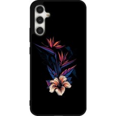 Samsung Galaxy A34 5G Case Hülle - Silikon schwarz Dark Flowers