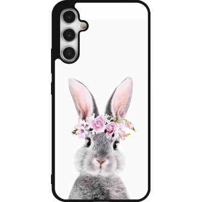 Coque Samsung Galaxy A34 5G - Silicone rigide noir Easter 2023 flower bunny