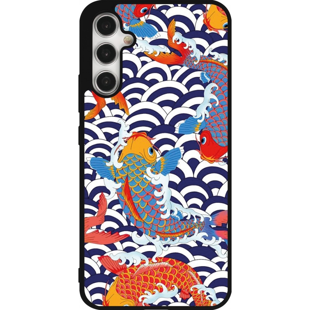 Samsung Galaxy A34 5G Case Hülle - Silikon schwarz Easter 2023 japanese fish