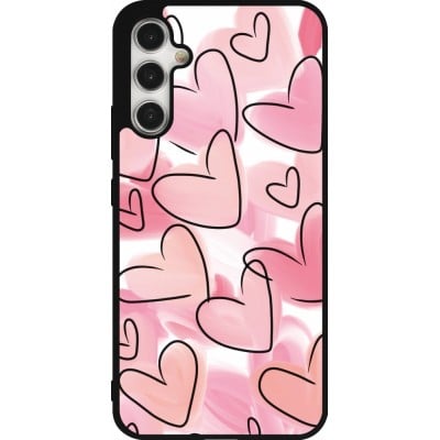 Coque Samsung Galaxy A34 5G - Silicone rigide noir Easter 2023 pink hearts