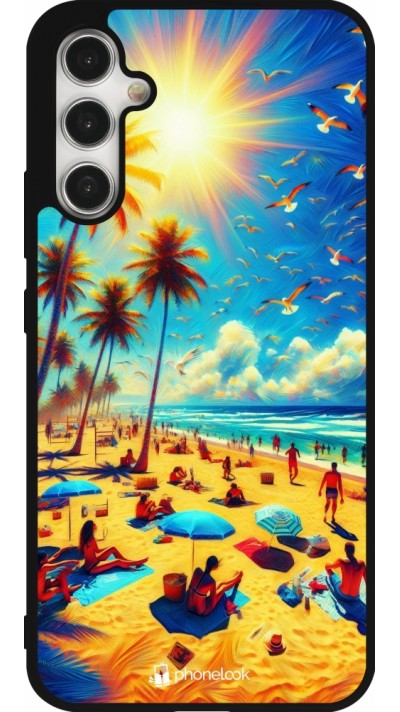 Coque Samsung Galaxy A34 5G - Silicone rigide noir Été Paradis Paint