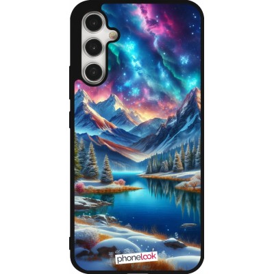 Coque Samsung Galaxy A34 5G - Silicone rigide noir Fantasy Mountain Lake Sky Stars