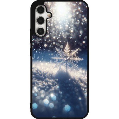 Coque Samsung Galaxy A34 5G - Silicone rigide noir Flocon Solaire Éclat