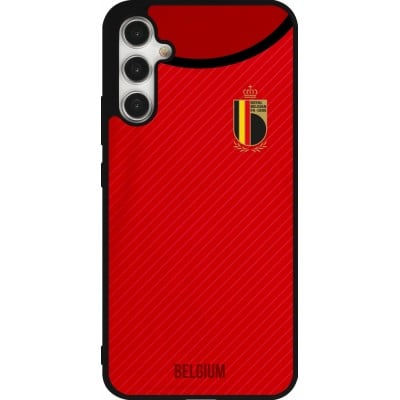 Coque Samsung Galaxy A34 5G - Silicone rigide noir Maillot de football Belgique 2022 personnalisable