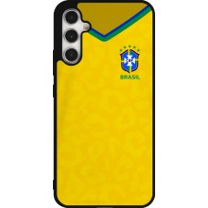 Coque Samsung Galaxy A34 5G - Silicone rigide noir Maillot de football Brésil 2022 personnalisable