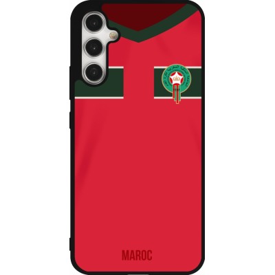 Coque Samsung Galaxy A34 5G - Silicone rigide noir Maillot de football Maroc 2022 personnalisable