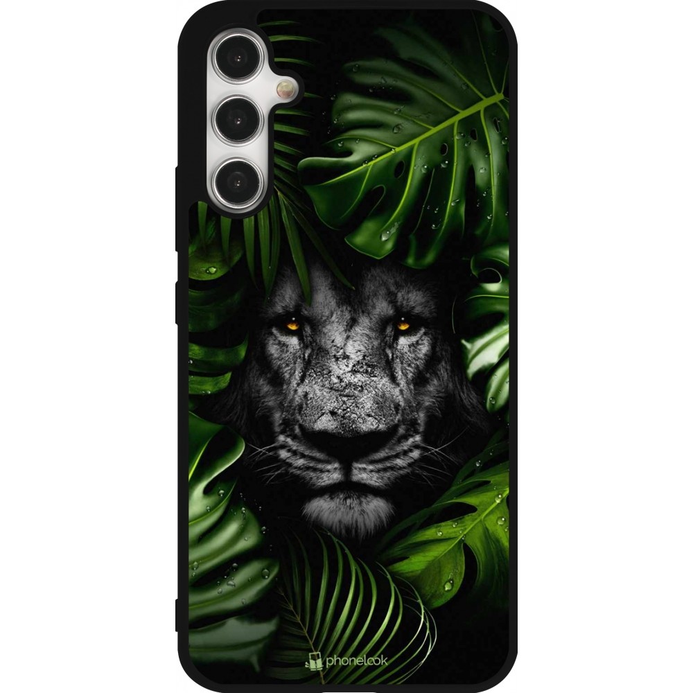 Coque Samsung Galaxy A34 5G - Silicone rigide noir Forest Lion