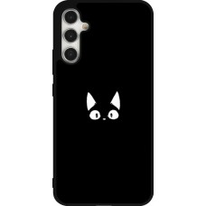 Coque Samsung Galaxy A34 5G - Silicone rigide noir Funny cat on black