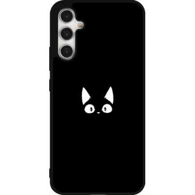 Coque Samsung Galaxy A34 5G - Silicone rigide noir Funny cat on black