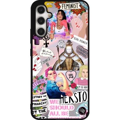 Coque Samsung Galaxy A34 5G - Silicone rigide noir Girl Power Collage