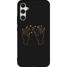 Coque Samsung Galaxy A34 5G - Silicone rigide noir Grey magic hands