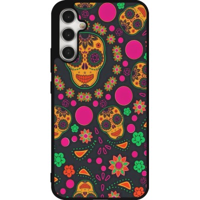 Coque Samsung Galaxy A34 5G - Silicone rigide noir Halloween 22 colorful mexican skulls