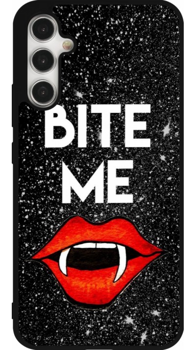 Coque Samsung Galaxy A34 5G - Silicone rigide noir Halloween 2024 bite me