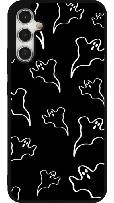 Coque Samsung Galaxy A34 5G - Silicone rigide noir Halloween 2024 black and white ghosts