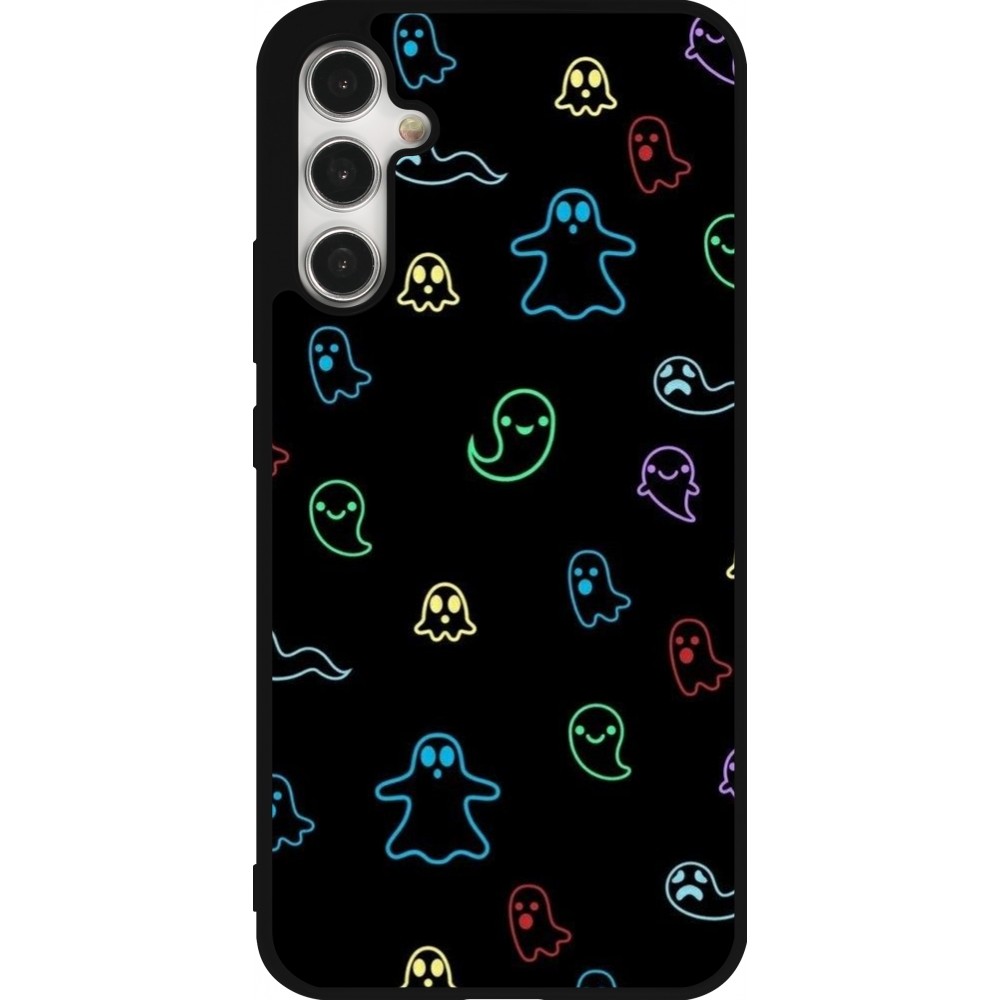 Samsung Galaxy A34 5G Case Hülle - Silikon schwarz Halloween 2024 colorful ghosts