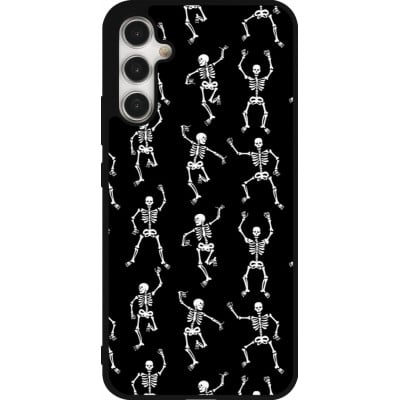 Coque Samsung Galaxy A34 5G - Silicone rigide noir Halloween 2024 dancing skeleton