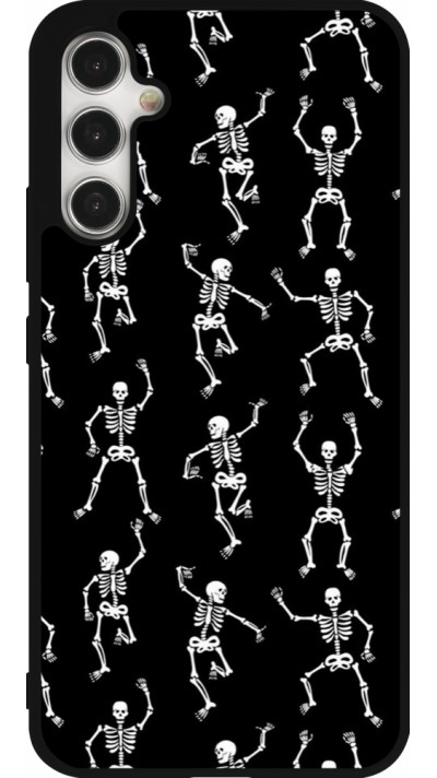 Coque Samsung Galaxy A34 5G - Silicone rigide noir Halloween 2024 dancing skeleton