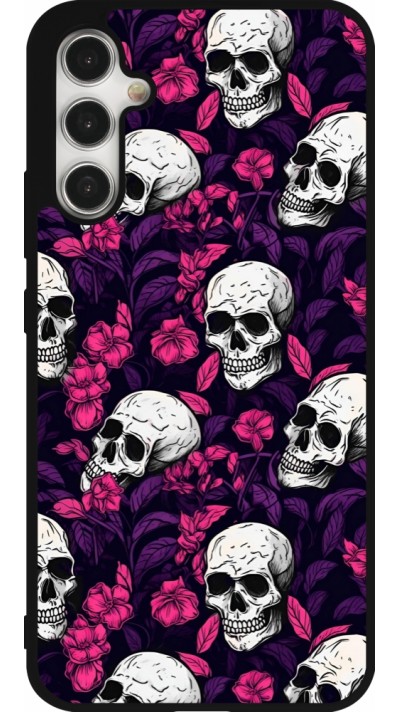 Coque Samsung Galaxy A34 5G - Silicone rigide noir Halloween 2024 romantic skulls