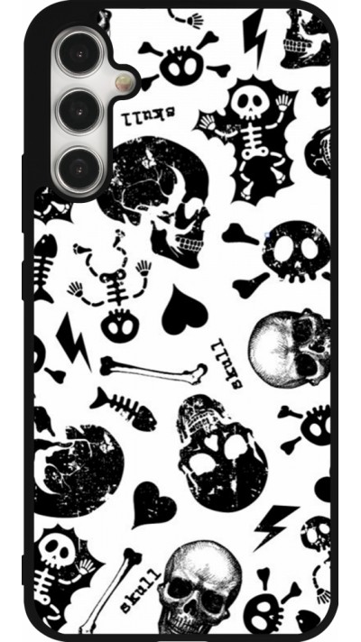 Coque Samsung Galaxy A34 5G - Silicone rigide noir Halloween 2024 skeleton mix