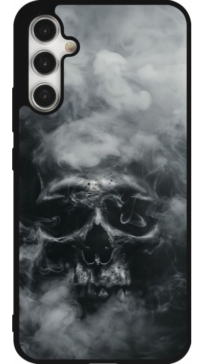 Coque Samsung Galaxy A34 5G - Silicone rigide noir Halloween 2024 smoky skull