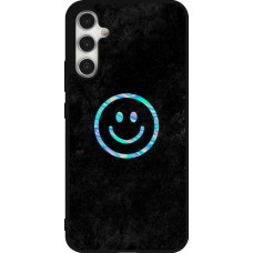 Coque Samsung Galaxy A34 5G - Silicone rigide noir Happy smiely irisé