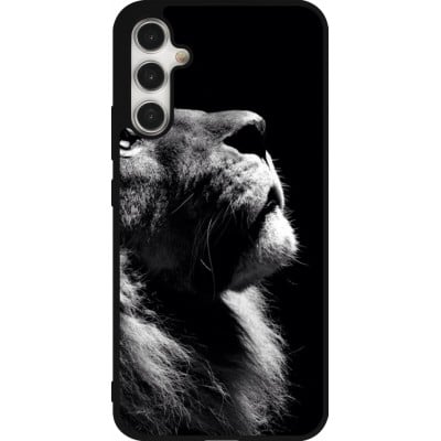 Coque Samsung Galaxy A34 5G - Silicone rigide noir Lion looking up