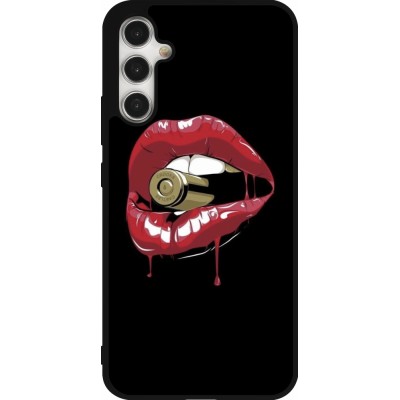 Coque Samsung Galaxy A34 5G - Silicone rigide noir Lips bullet