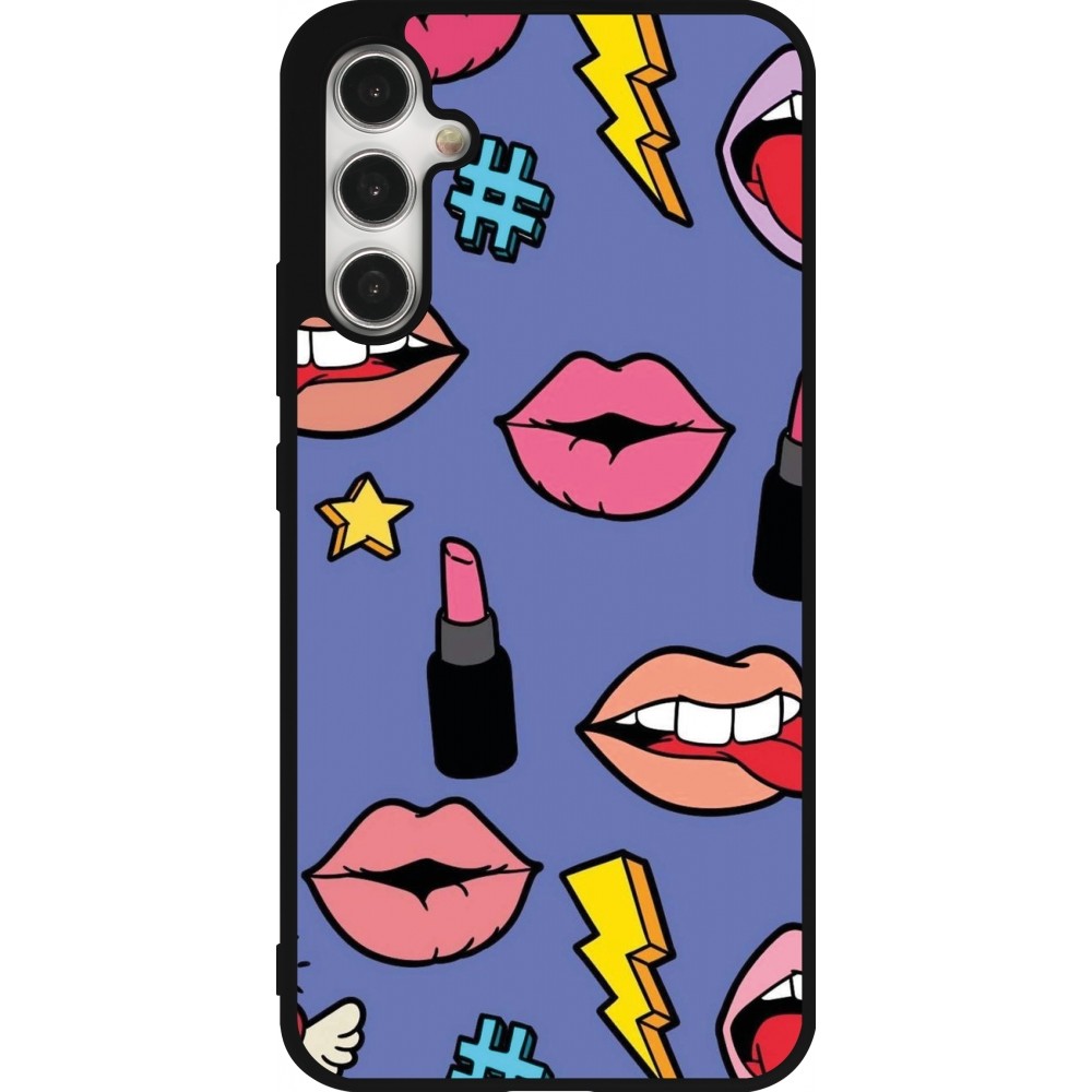 Coque Samsung Galaxy A34 5G - Silicone rigide noir Lips and lipgloss