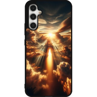 Coque Samsung Galaxy A34 5G - Silicone rigide noir Lueur Céleste Zenith