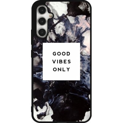 Coque Samsung Galaxy A34 5G - Silicone rigide noir Marble Good Vibes Only