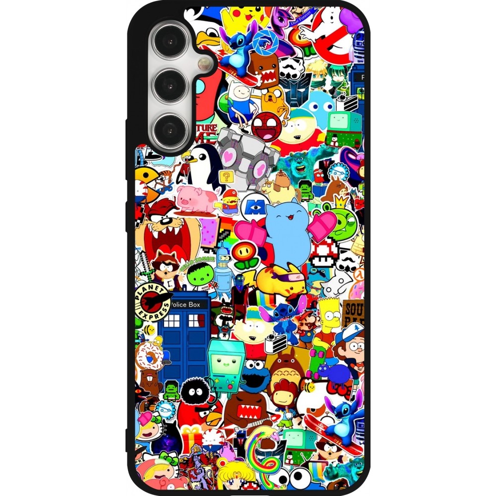 Coque Samsung Galaxy A34 5G - Silicone rigide noir Mixed cartoons