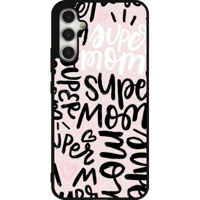 Coque Samsung Galaxy A34 5G - Silicone rigide noir Mom 2024 Super mom