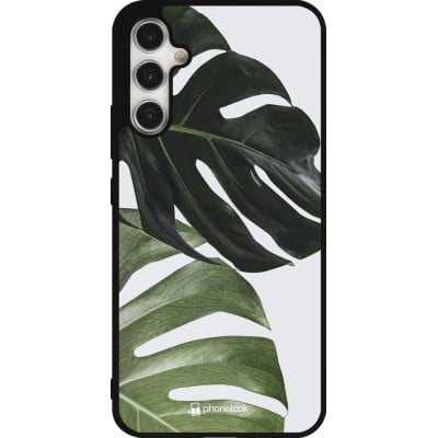 Coque Samsung Galaxy A34 5G - Silicone rigide noir Monstera Plant