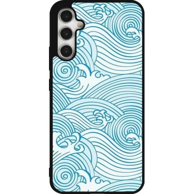 Coque Samsung Galaxy A34 5G - Silicone rigide noir Ocean Waves