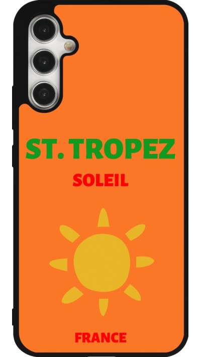 Coque Samsung Galaxy A34 5G - Silicone rigide noir Pop Summer Destination St-Tropez