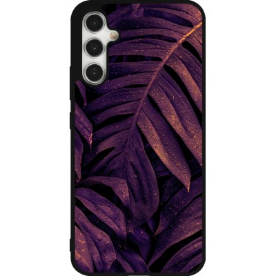 Coque Samsung Galaxy A34 5G - Silicone rigide noir Purple Light Leaves