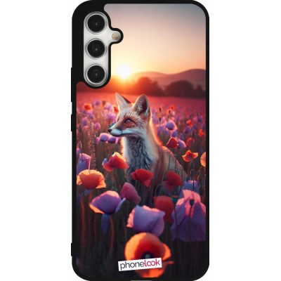 Coque Samsung Galaxy A34 5G - Silicone rigide noir Renard pourpre au crépuscule