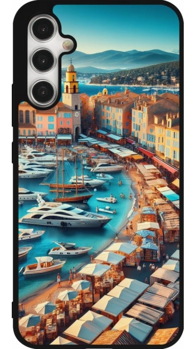 Coque Samsung Galaxy A34 5G - Silicone rigide noir Saint-Tropez Beach